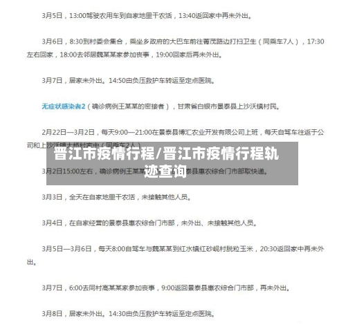 晋江市疫情行程/晋江市疫情行程轨迹查询-第3张图片